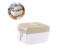 YARNOW Multi-Functional Emergency Medicine Case Medium Brown Plastic Storage Box with High Capacity Organizer for Home Office Travel Lightweight Lockable Pill and Medical Storage