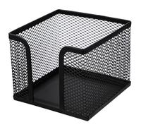 YARNOW Multi-Functional Iron Memo Pad Holder and Mesh Memo Storage Box for Desktop Organizing Office Supplies, Black Notepad Case Suitable for Home and Office Use