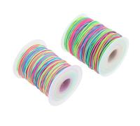 YARNOW Multicolored Elastic Cord Stretchy Nylon Polyester String 2 Rolls for Jewelry Making Sturdy and Resistant to Breaking for Bead Bracelets and Necklaces for DIY Crafts