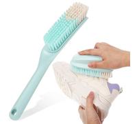 YARNOW Multipurpose Laundry Scrub Brush and Shoe Washing Brush Set with Long Handle Blue 2pcs for Clothes and Footwear Care