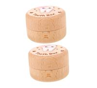 YARNOW My First Tooth Box 2pcs Mini Wooden Boxes for Baby Tooth Collection Keepsake with Modern Simple Elegant Aesthetic for Kids