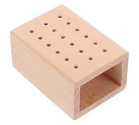 YARNOW Nail Drill Bit Organizer Block Wooden Multihole Design 18-Hole Desktop Storage Rack for Nail Salon and Home Use