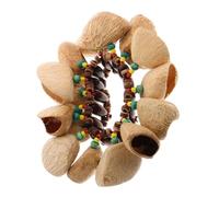 YARNOW Natural Fruit Shell Handbell Musical Instrument Craft Wristband for Women African Nutshell Percussion Accessories Coconut Shell Shaker Bell for Tribal Dance Performance