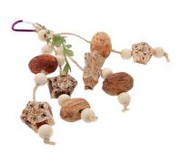 YARNOW Natural Pinecone Wooden Bird Foraging Chewing Toy Pendant Hanging Parrot Bite Toy for Cage Birds Pet Parrot Foraging Activity