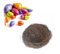 YARNOW Natural Rattan Twig Bird Nest Handmade Easter Decoration for Home Garden Lightweight Artificial Nest for Small Pets Candy and Egg Holder Rustic Spring Ornament