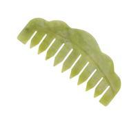 YARNOW Natural Xiuyan Jade Hair Comb for Massage and Styling, Easy to Hold Smooth Surface, Scalp Gua Sha Tool for Hair Care and Relaxation
