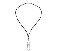 YARNOW Necklace Cord Artificial Leather and Metal Black Adjustable with Classic round Bamboo Stick Pendant Holder, Decorative and Simple Style, for Matching with Skirts or T-shirts