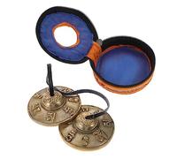YARNOW Nepal Copper Meditation Cymbals Bell Set with Six Sacred Sounds and Protective Case, Small Yoga Chime Percussion Instrument for Mindfulness and Relaxation