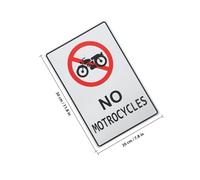 YARNOW No Motorcycles Warning Sign Iron Material Street Road Sign High Visibility Easy Installation for and Streets Variety of Settings