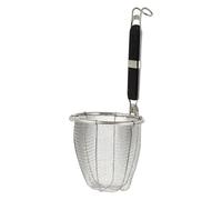 YARNOW Noodle Strainer Basket with Handle, Practical Nylon Kitchen Sieve for Boiling Pasta and Dumplings, 14Cm Black Handle Suitable for Everyday Home Cooking