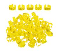 YARNOW Numbered Bird Leg Bands Yellow Abs Plastic Identification Rings 100pcs Convenient and Practical Foot Bands for Easy Management for Homing Pigeons and Canaries
