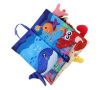 YARNOW Ocean-Themed Soft Crinkle Book for Boy Girl Quiet Fabric Activity Book for Newborns Engaging Cloth Toy for Bedtime Travel Sensory Exploration for Boy Girl for Learning