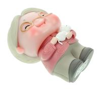 YARNOW Old Woman Cake Topper Old Ornament Vinyl Lightweight Not Easy to Fall Realistic Fine Craftsmanship Birthday Decoration for Grandmother