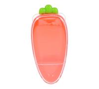 YARNOW Orange 2-compartment Carrot Shaped Abs Food Box with Lid 150ml Capacity Separated Design Versatile Use Snack Container for Picnics and Family Gatherings
