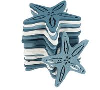 YARNOW Ornaments Random Color 24pcs Sea Star Shaped Wooden and, Safe and Environmentally Friendly Nautical Craft Adornments for Desktop Decoration Home Use Hawaiian Party Decor