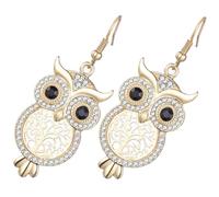 YARNOW Owl Drop Earrings with Tree Pendants for Women Punk Style Dangle Jewelry Symbolizing Wisdom and Luck Comfortable Statement Accessory for Daily and Formal Occasions