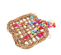 YARNOW Parrot Cage Hammock Birds Swing Cage Chewing Provide Sense of Security Exploring Straw Material Creative Funny Colorful Design Hut Shape Suitable for Sleeping in Bird for Parakeets