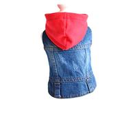 YARNOW Pet Denim Jacket with Knitted Hat for Dogs Stylish Spring Summer Autumn Apparel Xl Breathable and Protective Design for Breeds Retro Jeans Style