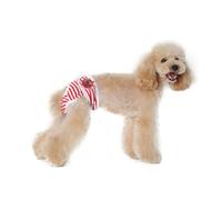 YARNOW Pet Dog Physiological Pants Female Menstruation Diapers Crimson Pattern Size S Adjustable Pet Safety Sanitary Pants for Heat Period Protection