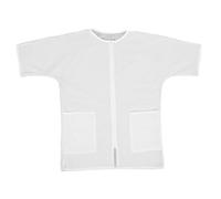 YARNOW Pet Grooming Work Clothes Static Breathable Apron with Multiple Pockets for Pet Schools and Hospitals White Short Sleeve Jacket for