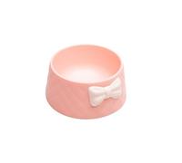 YARNOW Pet Plastic Feeding Bowls 2Pcs Pink with Bow-Knot Decoration Lightweight Dog Cat Food Dish Sturdy Ceramic Suitable for Puppies and Small Animals