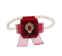 YARNOW Pet Wedding Dog Collar with Fake Pearl Ring Box Pendant Lightweight Slightly Elastic Necklace for Proposal Engagement Ceremony Durable Elegant Accessory for Photo Shoot and Wedding