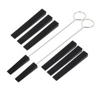 YARNOW Piano Tuning Tool Kit 6pcs Set with 2 Black Tuning Forks and 4 Long Damper Strips for Piano Repair and Maintenance
