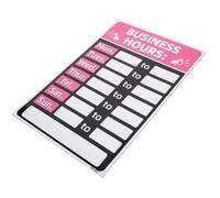 YARNOW Pink Pvc Business Hours Sign Removable Back Self-adhesive Sticker and Dirt Proof Surface, Erasable Store Opening Sign for Business Window Display