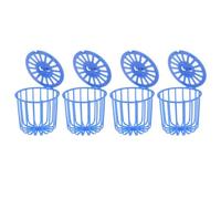 YARNOW Plastic Bird Fruit Basket Blue Parrot Food Holder 4pcs that Prevents Food from Getting Dirty and Defends Birdcage from Scratching for Small Birds and Parrots for Birdcage Feeding