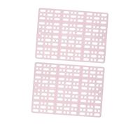 YARNOW Plastic Rabbit Foot Mats for Cage Protection 2 Pcs with 4 Fixed Tabs Designed for Rabbit Comfort and Cleanliness Sturdy Pet Mat Set Pink Plastic Pad for Playpen Use