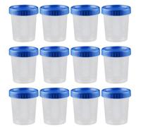 YARNOW Plastic Sample Cups Blue Measuring Cups 25pcs with Screw Lid Design 120ml Leak-proof for Laboratory and Pathology Liquid and Sample