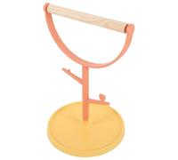 YARNOW Plastic Tabletop Parrot Stand with Stable Base, Interactive Bird Training Perch for Budgies and Small Parakeets, Orange-Yellow Bird Standing Rack for Home Use