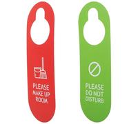 YARNOW Please Do Not Disturb and Make Up Room Door Knob Hanger Sign Double Sided Privacy Sign for Hotel, Red and Green, 10x3 Inch