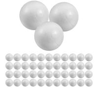 YARNOW Polystyrene Balls Solid Round Foam Spheres 6cm 50pcs White Can be Sanded and Glued for Crafting for Christmas and Wedding Decoration Projects
