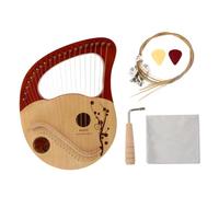 YARNOW Portable 21-String Lyre Harp Wooden Handheld Musical Instrument Natural Color Includes Gig Bag and Tuning Tools