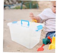 YARNOW Portable Capacity Sandbox Storage Box with Lid Handheld Plastic Sand Tray for Indoor Outdoor Play Versatile Organizer for Childrens Sand Moulds and Craft Supplies