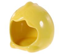 YARNOW Portable Ceramic Hamster Nest for Small Animals, Cute Little Shaped Cooling Pet Home in Yellow, Safe and Creative Ceramic Pet Nest for Summer Floor Placement