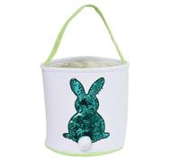 YARNOW Portable Easter Bunny Basket for Candy and Egg Storage Adorable Green Cloth Basket for Party Decoration Practical Holiday Bag for Festive Celebrations