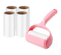 YARNOW Portable Lint Roller for Clothes and Pet Hair Removal Sticky Hair Remover with 1 Handle Dustproof Cover and 5 Rolls of 60-Sheet Sticky Paper for Dogs and Cats 7pcs Set