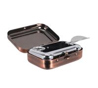 YARNOW Portable Metal Ashtray Rectangular Design Windproof Cigarette Snuffer Pocket Size for Outdoor Camping Travel Office Car Use