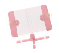 YARNOW Portable Music Stand for Table Foldable Sheet Music Holder Adjustable Reading Book Rest Holder for Desktop Laptops Folding Book Stand Pink Suitable for Boys and Girls and Home Use