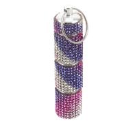 YARNOW Portable Pill Holder Keychain with Rhinestones, 3 Compartment | Offers Waterproof Storage for Pills, Supplements, Jewelry, Cute and Decorative, for Handbag Or Backpack