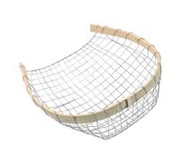 YARNOW Portable Steel Wire Coal Sifting Pan, Bamboo Dustpan for Debris and Mineral Sorting, Lightweight Mesh Filter for Yard Cleaning and Plant Maintenance