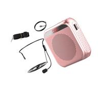 YARNOW Portable Voice Amplifier S17 with LED Screen, Rose Gold Wireless Microphone Speaker for Teachers and Tour Guides, Compact Rechargeable Speech Amplifier for Training and Outdoor Use