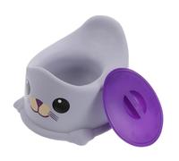 YARNOW Potty Training Toilet with Backrest and Height Adjustable Foot Pads Travel Potty Seat with Matte Anti-Slip Surface Cute Blue Sea Lion Design for Boys