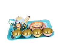 YARNOW Pretend Tin Teapot Set for Forest Animal Afternoon Tea with Teapot and Cups for Imaginative Play and Social Skills Development