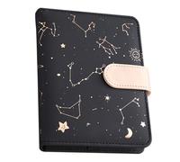 YARNOW Pu Leather Snap Closure Notebook for Students, Portable Writing Diary Book with Star Pattern Cover, A5 Size School Notepad for Notes and Journals