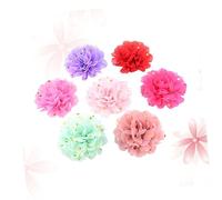 YARNOW Puppy Hair Clips Set 8 Pack Chiffon Flower Hairpins Dog Decorative Accessories Backside Alloy Clips Sturdy