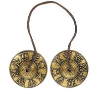 YARNOW Pure Copper Cymbal Bell for Meditation and Yoga, Traditional Tibetan Style Religious Percussion Instrument, Handcrafted Copper Chimes for Spiritual Ceremony and Temple Use