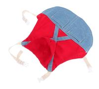 YARNOW Rabbit Harness Leash with Denim Vest and Red Sports Hat, Adjustable Outdoor Traction Rope for Small Pets, Suitable for Holland Lop and Dwarf Rabbits, Size L